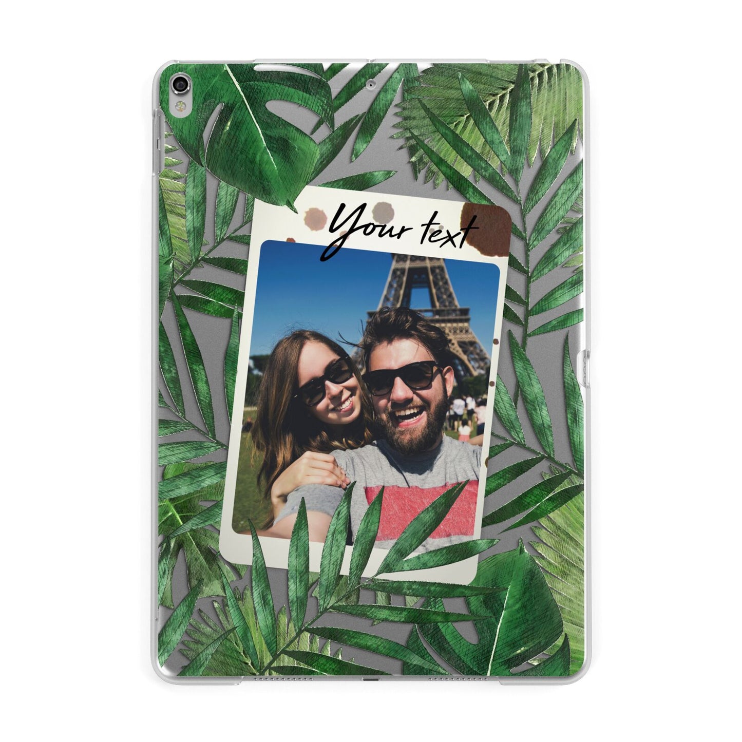 Personalised Tropical Photo Text Apple iPad Silver Case