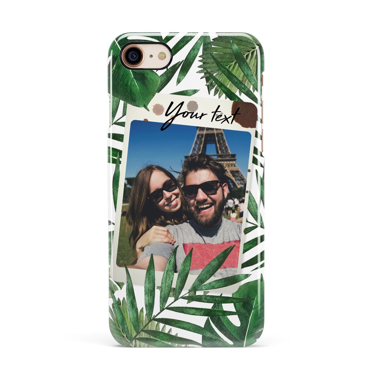 Personalised Tropical Photo Text Apple iPhone 7 8 3D Snap Case