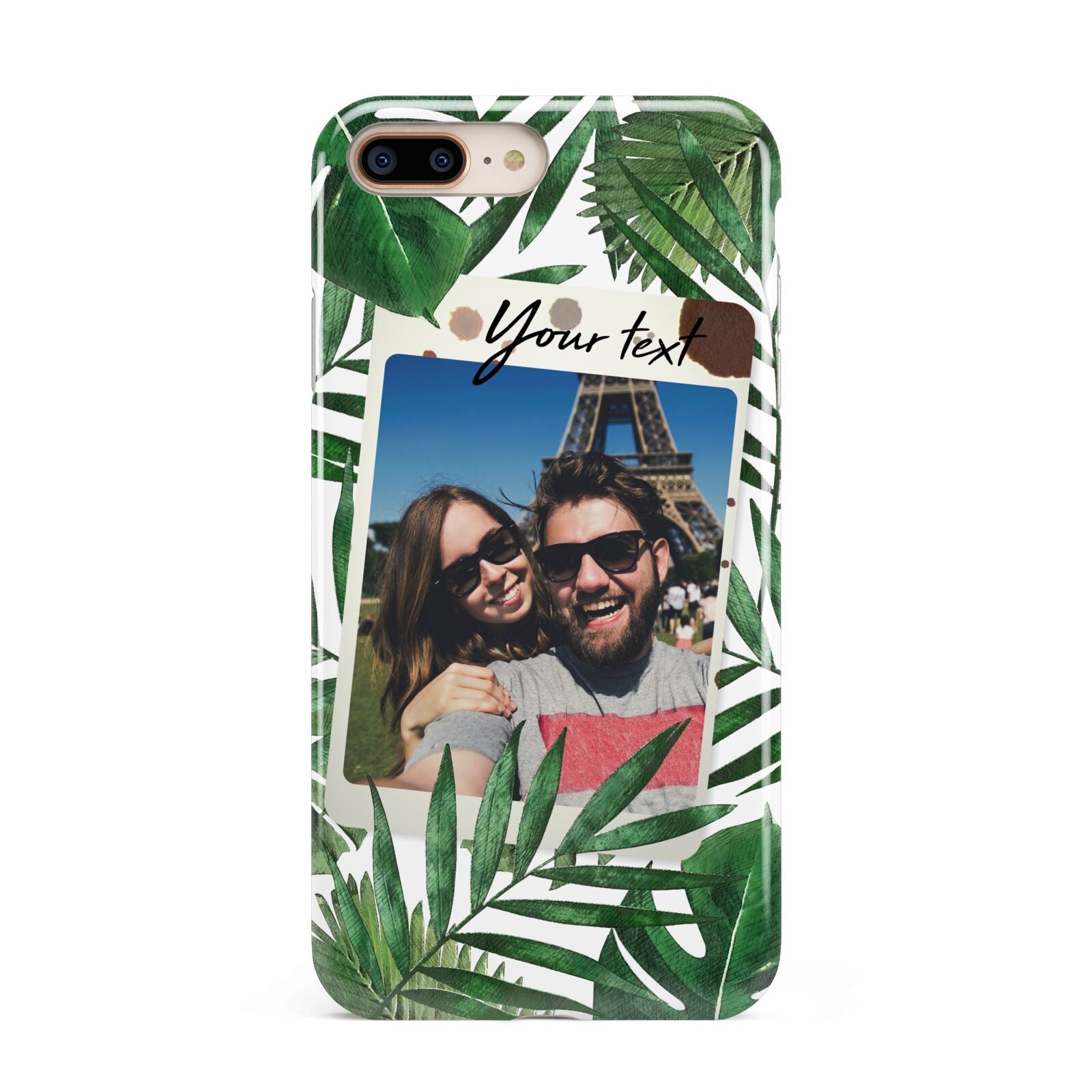 Personalised Tropical Photo Text Apple iPhone 7 8 Plus 3D Tough Case