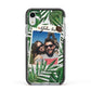 Personalised Tropical Photo Text Apple iPhone XR Impact Case Black Edge on Silver Phone