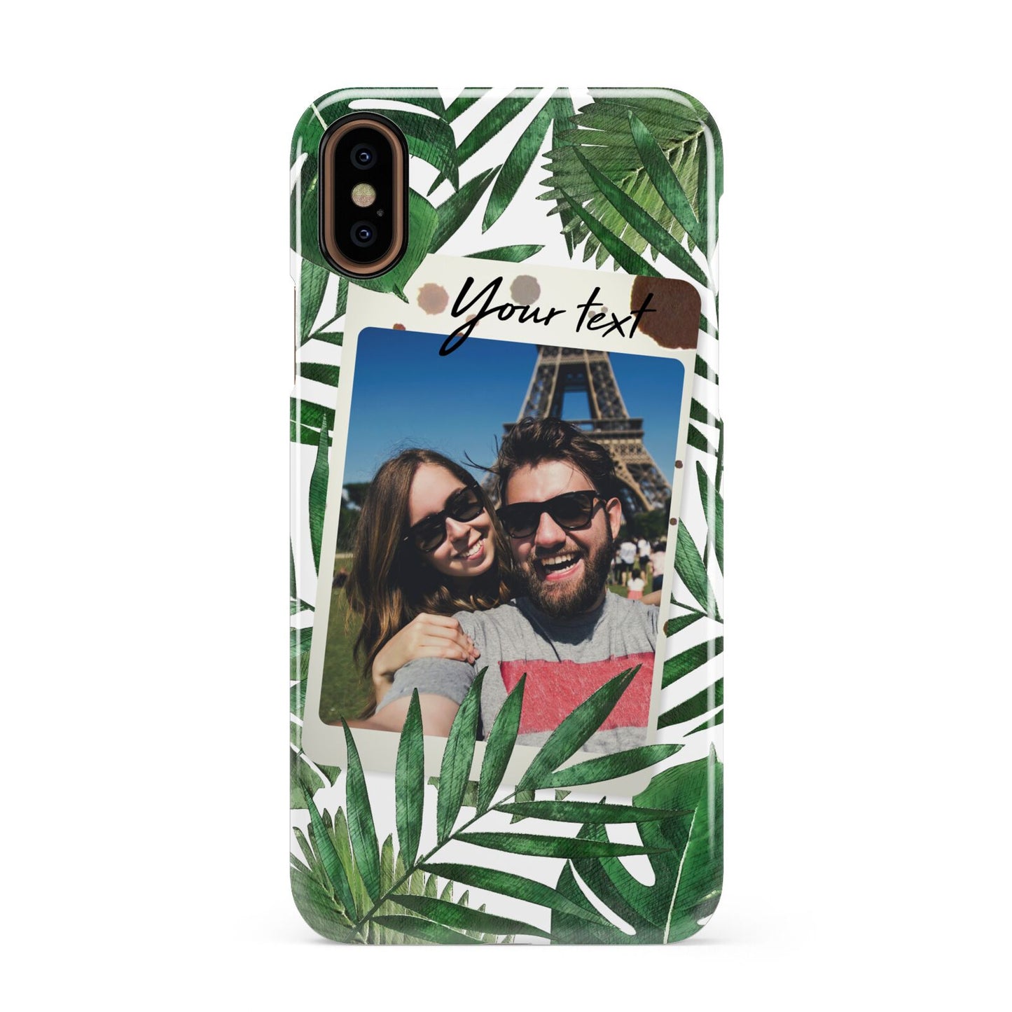 Personalised Tropical Photo Text Apple iPhone XS 3D Snap Case