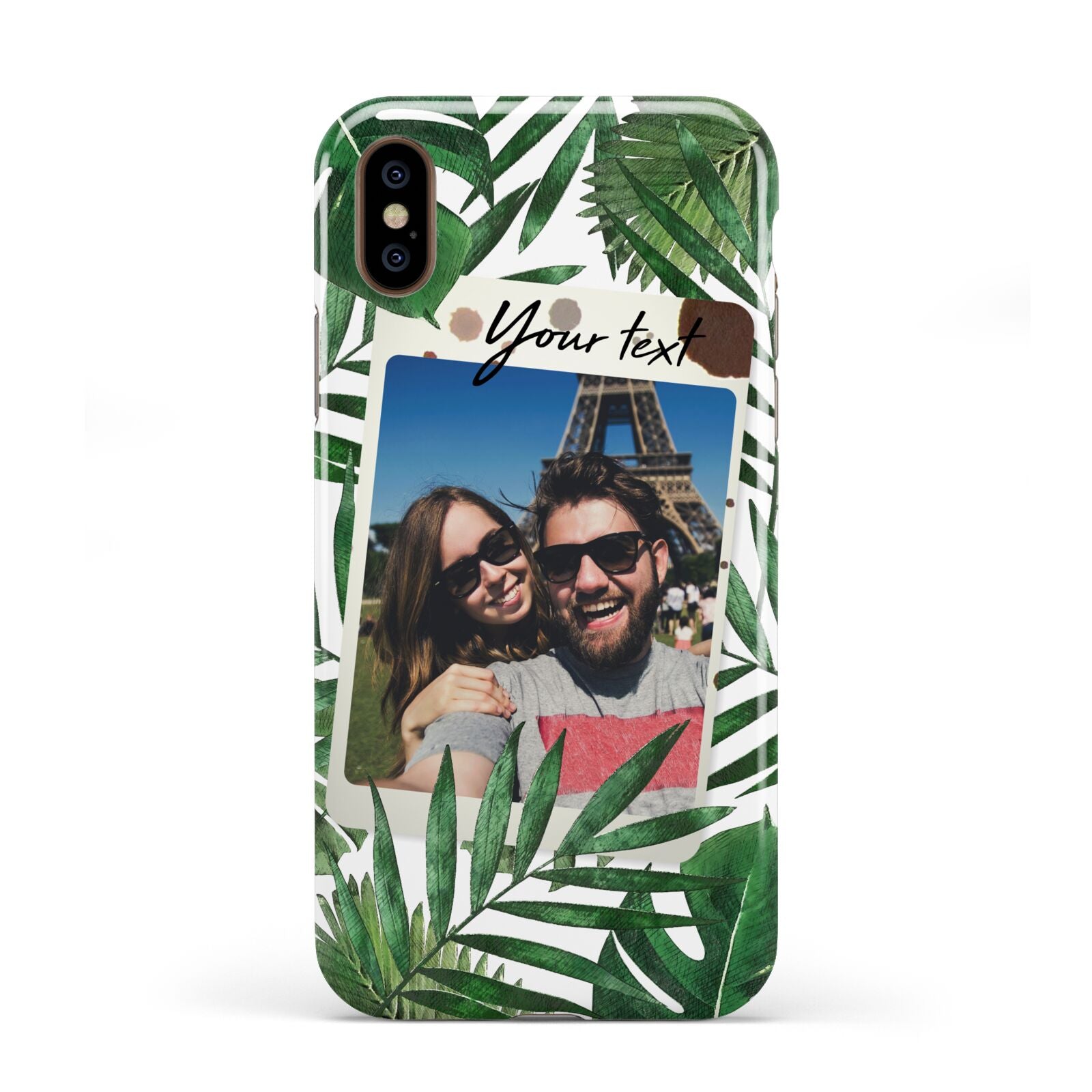 Personalised Tropical Photo Text Apple iPhone XS 3D Tough