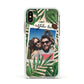 Personalised Tropical Photo Text Apple iPhone Xs Impact Case White Edge on Gold Phone