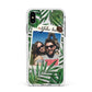Personalised Tropical Photo Text Apple iPhone Xs Max Impact Case White Edge on Silver Phone