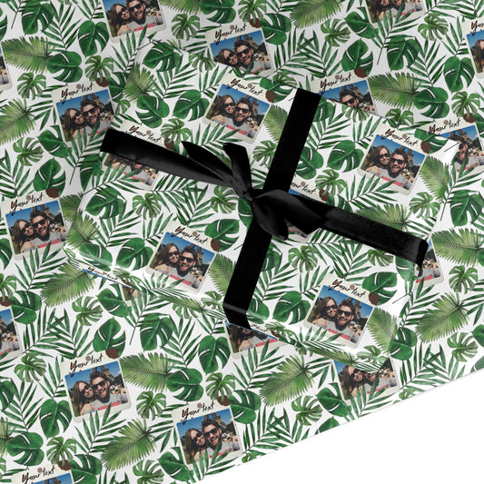 Personalised Tropical Photo Text Custom Wrapping Paper