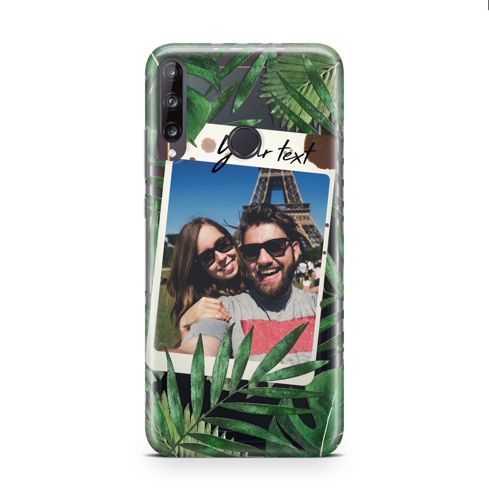 Personalised Tropical Photo Text Huawei P40 Lite E Phone Case