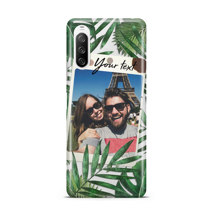 Personalised Tropical Photo Text Sony Xperia 10 III Case