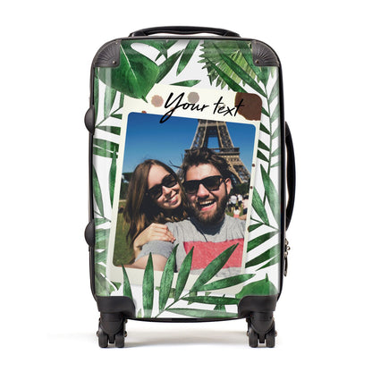Personalised Tropical Photo Text Suitcase