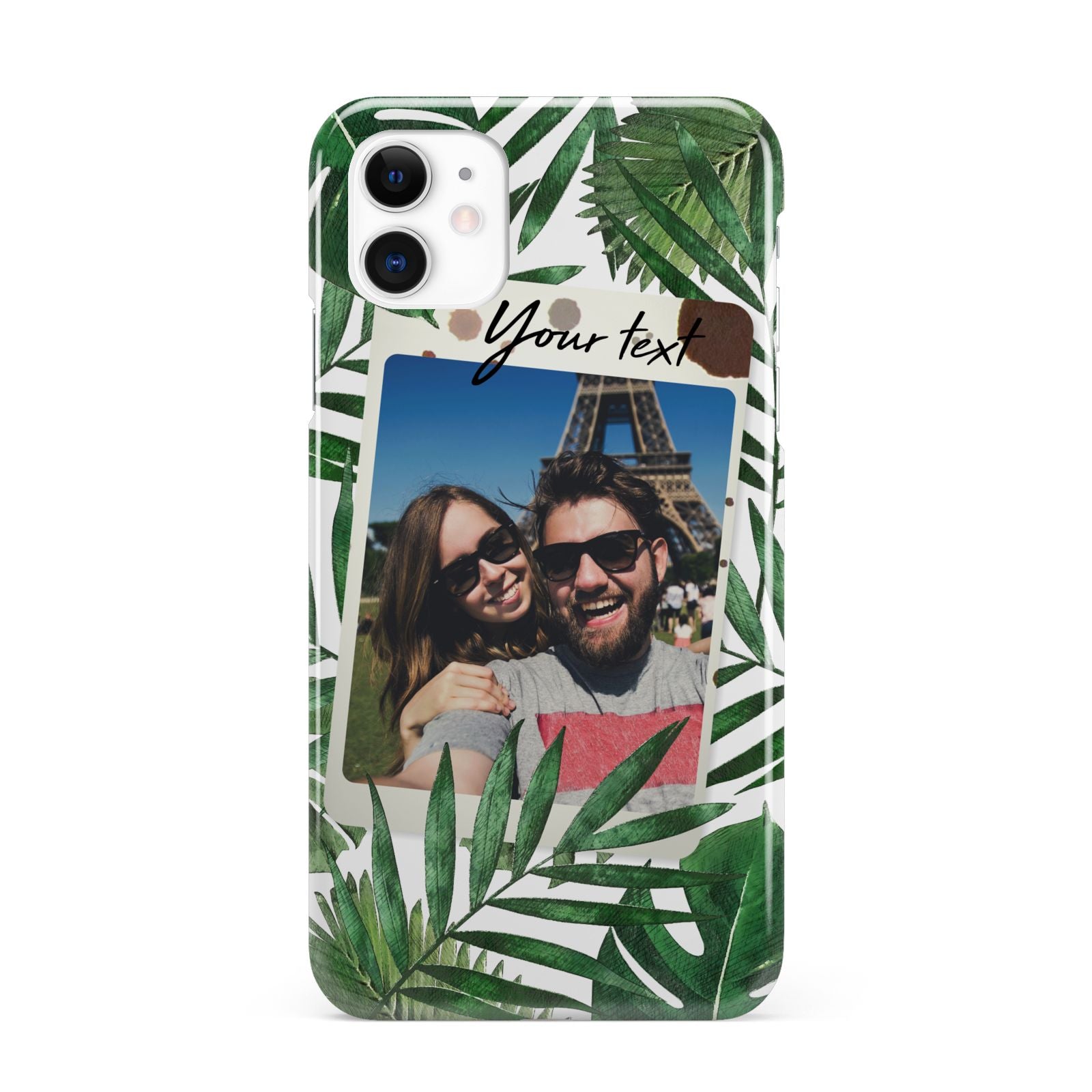Personalised Tropical Photo Text iPhone 11 3D Snap Case