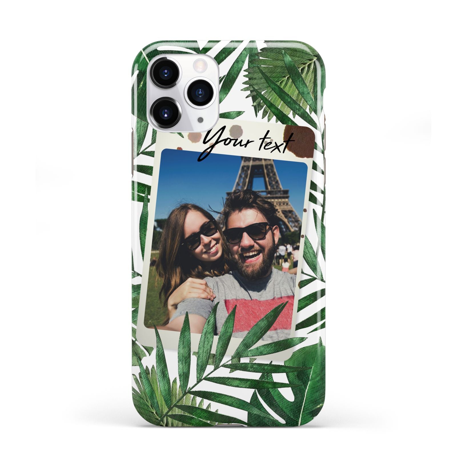 Personalised Tropical Photo Text iPhone 11 Pro 3D Tough Case