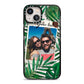Personalised Tropical Photo Text iPhone 13 Black Impact Case on Silver phone