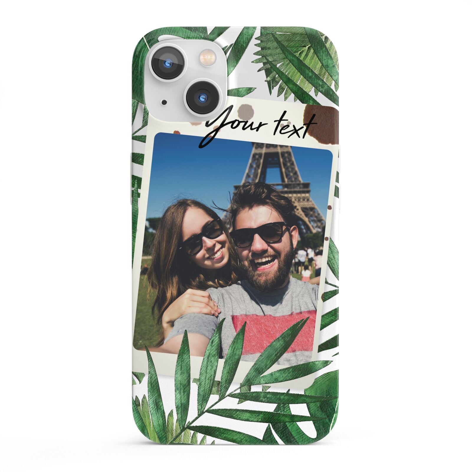 Personalised Tropical Photo Text iPhone 13 Full Wrap 3D Snap Case