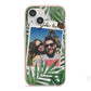 Personalised Tropical Photo Text iPhone 13 Mini TPU Impact Case with Pink Edges