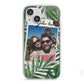 Personalised Tropical Photo Text iPhone 13 Mini TPU Impact Case with White Edges