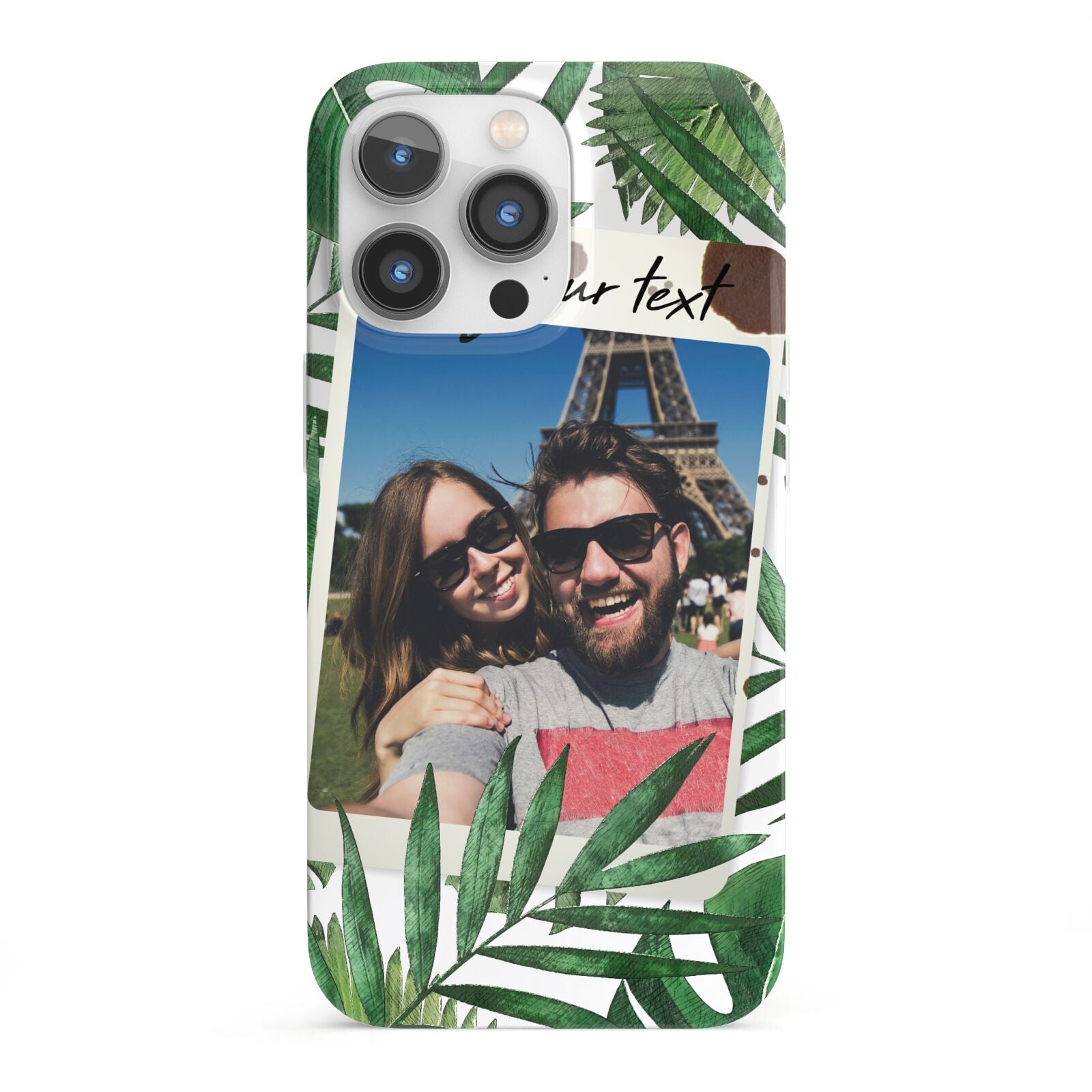 Personalised Tropical Photo Text iPhone 13 Pro Full Wrap 3D Snap Case