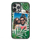 Personalised Tropical Photo Text iPhone 13 Pro Max Black Impact Case on Silver phone