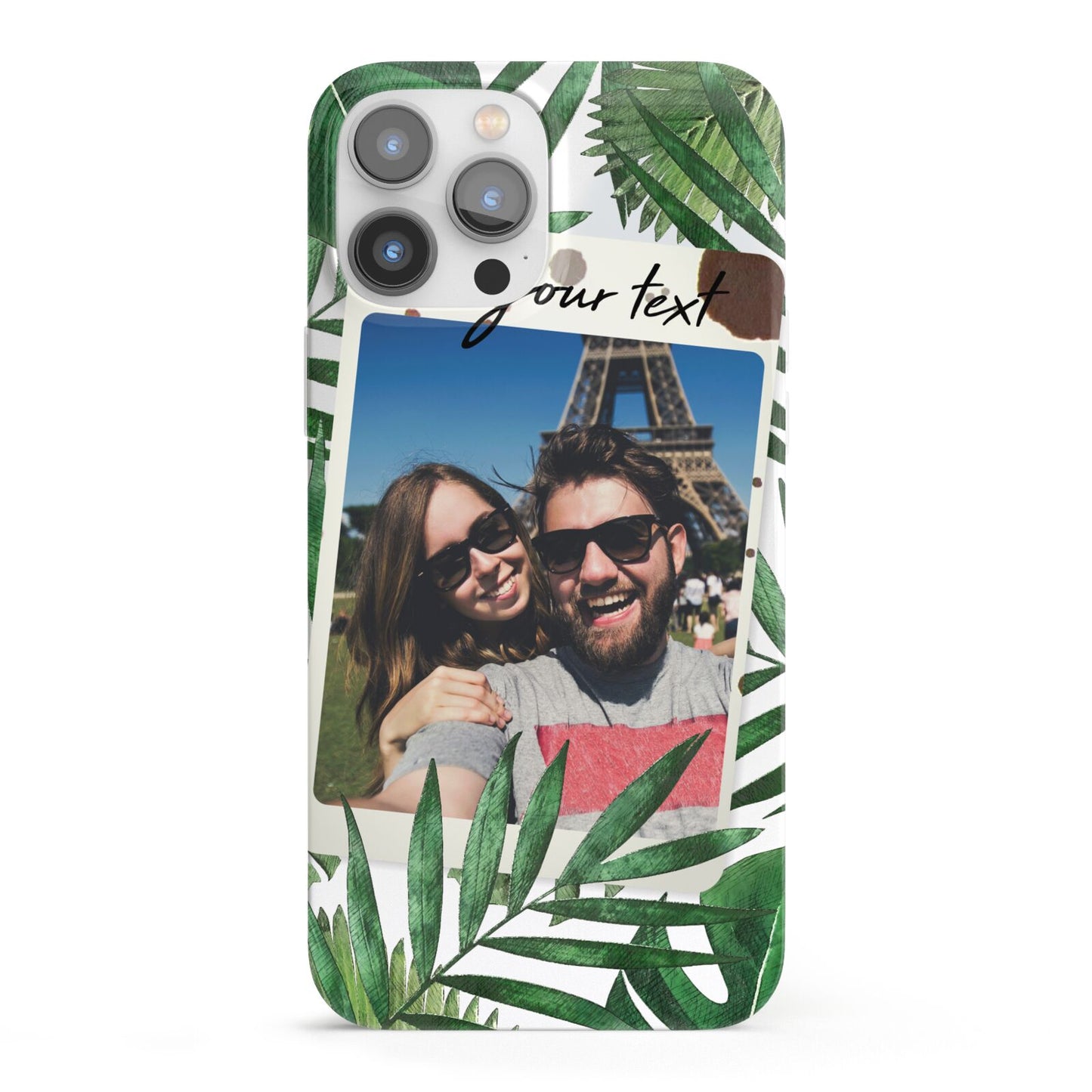 Personalised Tropical Photo Text iPhone 13 Pro Max Full Wrap 3D Snap Case