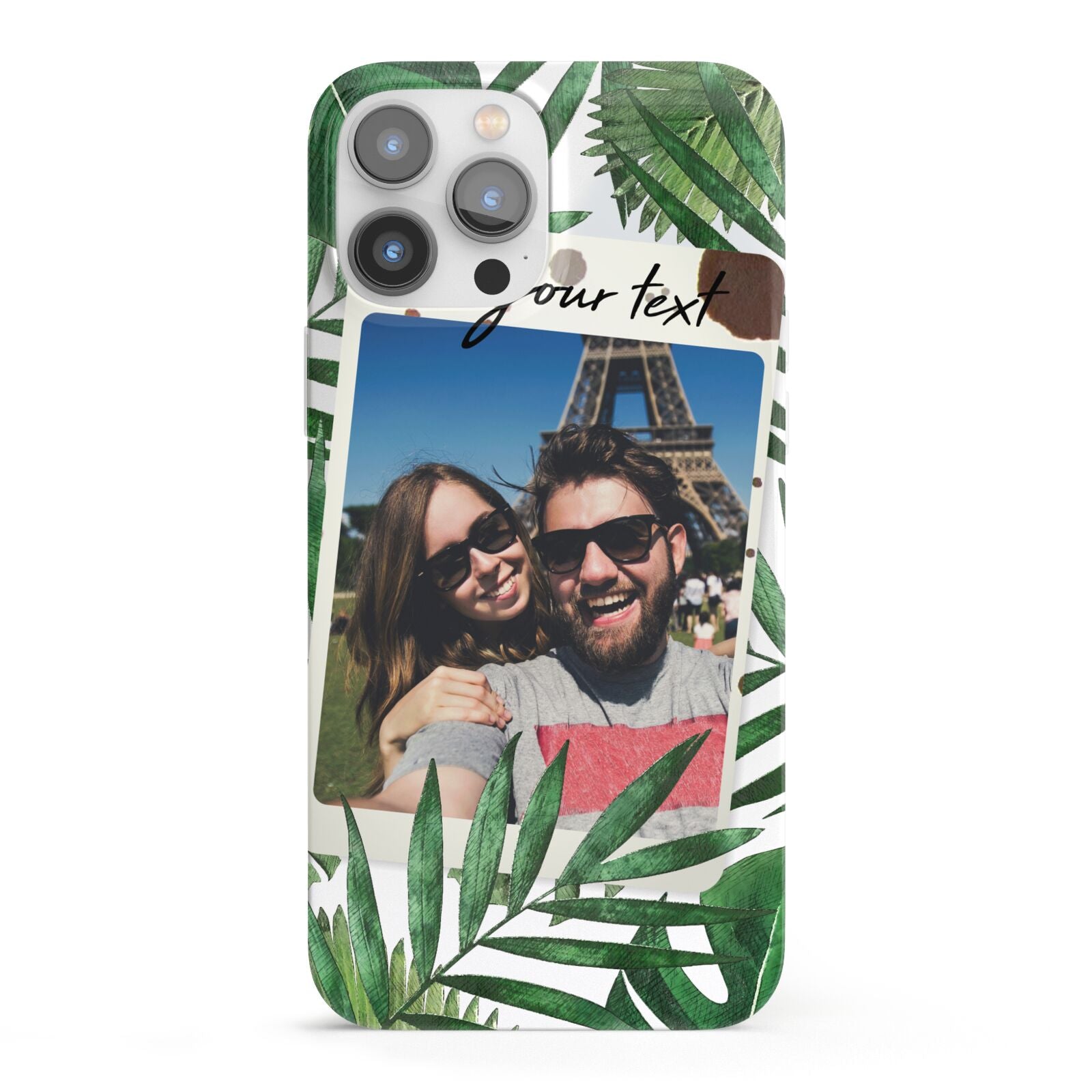 Personalised Tropical Photo Text iPhone 13 Pro Max Full Wrap 3D Snap Case