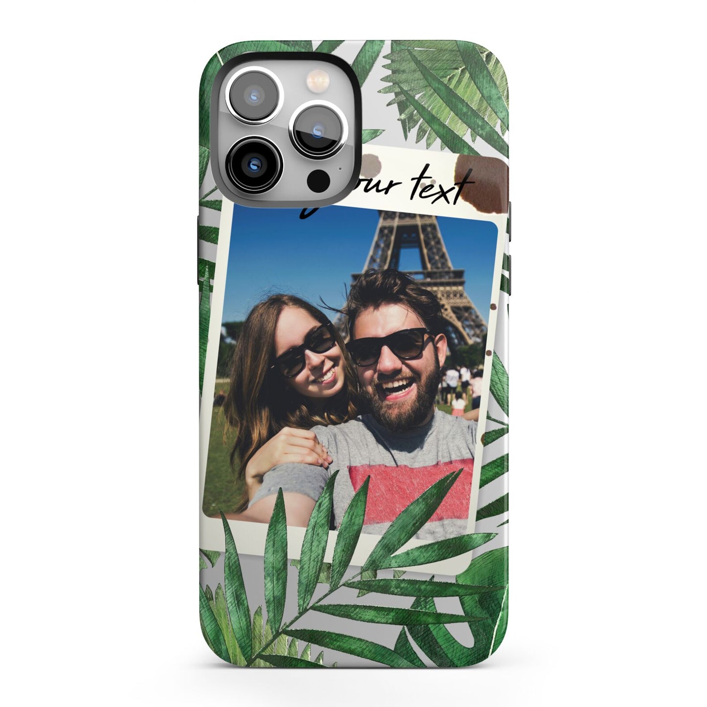 Personalised Tropical Photo Text iPhone 13 Pro Max Full Wrap 3D Tough Case