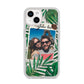 Personalised Tropical Photo Text iPhone 14 Glitter Tough Case Starlight