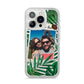 Personalised Tropical Photo Text iPhone 14 Pro Glitter Tough Case Silver