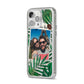 Personalised Tropical Photo Text iPhone 14 Pro Max Clear Tough Case Silver Angled Image