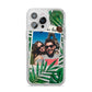 Personalised Tropical Photo Text iPhone 14 Pro Max Glitter Tough Case Silver