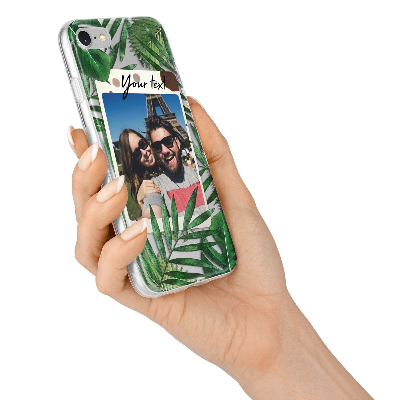 Personalised Tropical Photo Text iPhone 7 Bumper Case on Silver iPhone Alternative Image