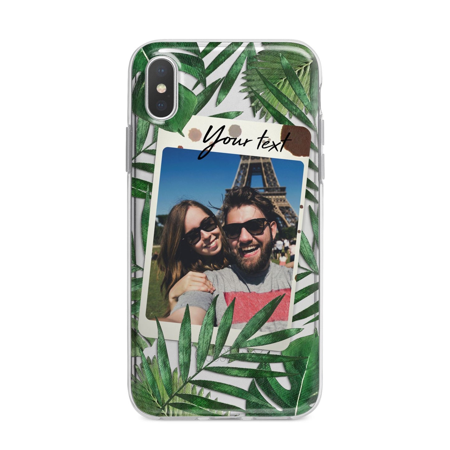 Personalised Tropical Photo Text iPhone X Bumper Case on Silver iPhone Alternative Image 1