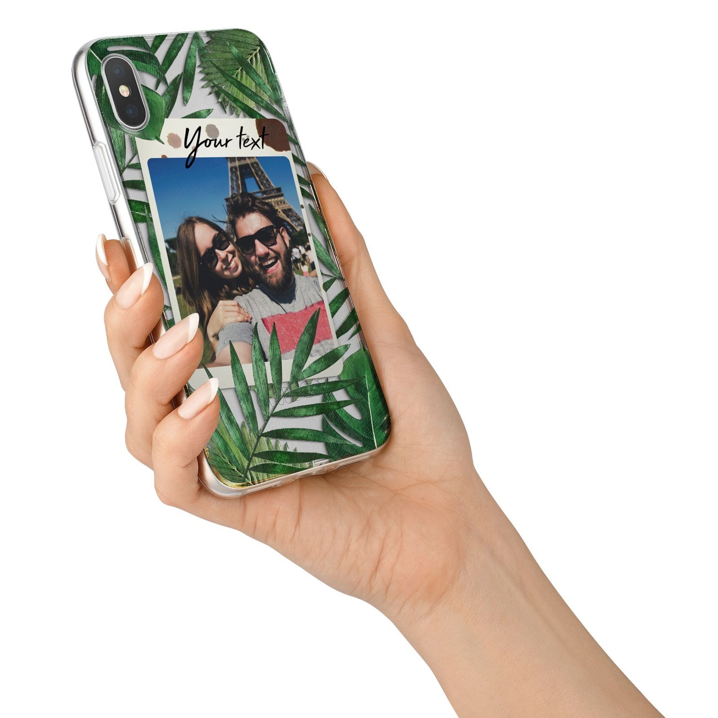 Personalised Tropical Photo Text iPhone X Bumper Case on Silver iPhone Alternative Image 2