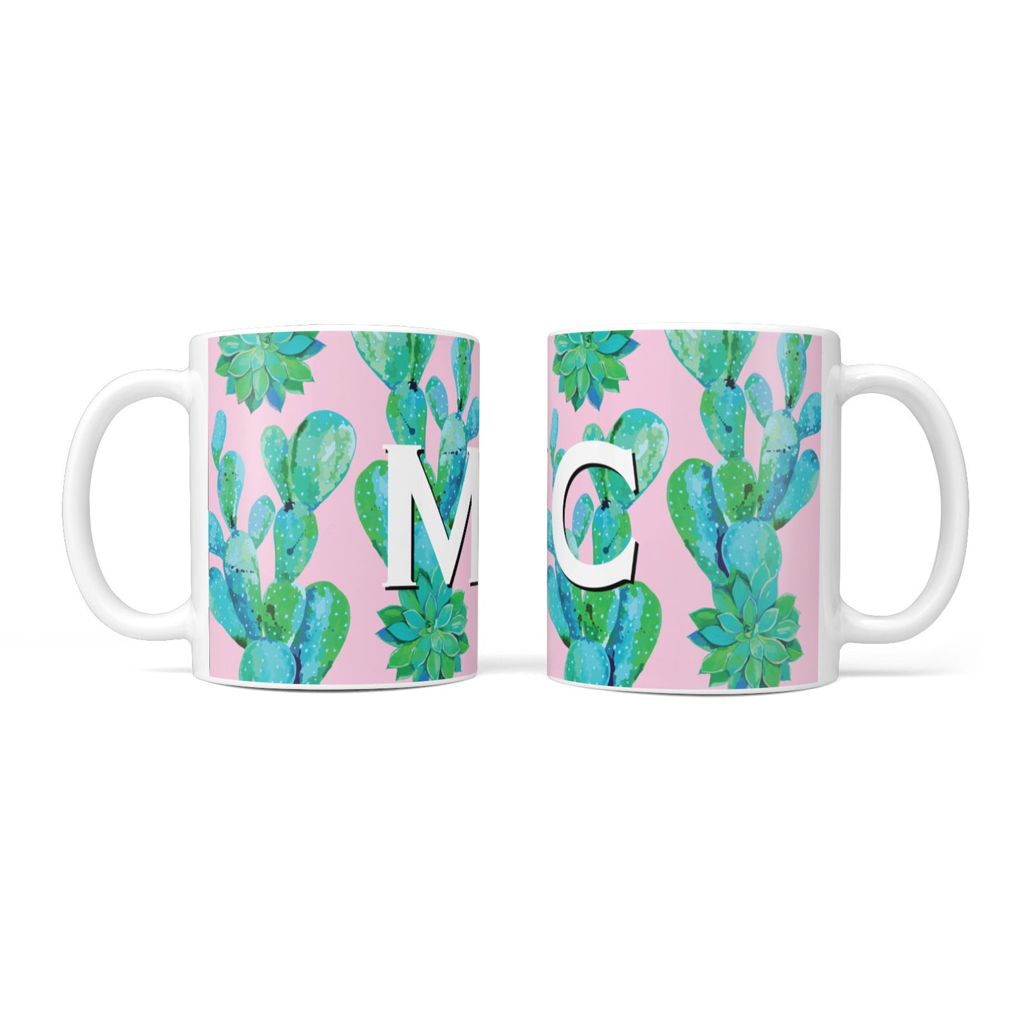 Personalised Tropical Pink Cactus 10oz Mug Alternative Image 3