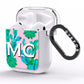 Personalised Tropical Pink Cactus AirPods Clear Case Side Image