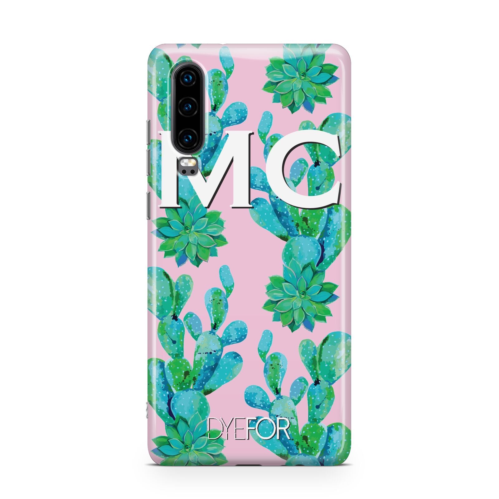 Personalised Tropical Pink Cactus Huawei P30 Phone Case