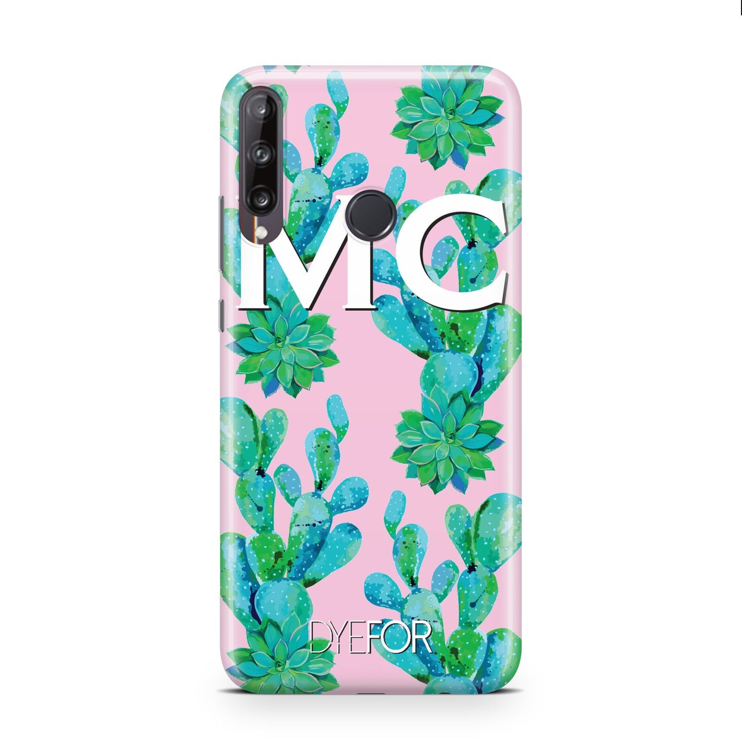 Personalised Tropical Pink Cactus Huawei P40 Lite E Phone Case