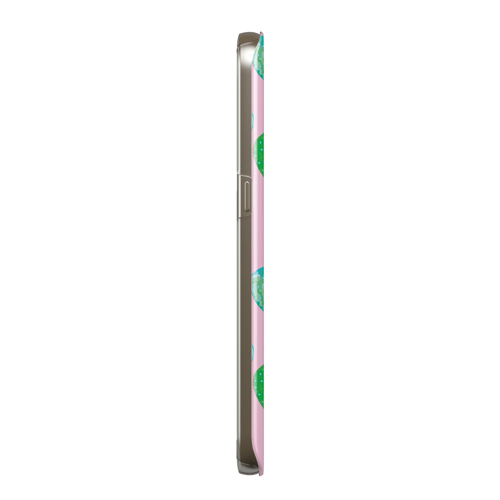Personalised Tropical Pink Cactus Protective Samsung Galaxy Case Side Angle