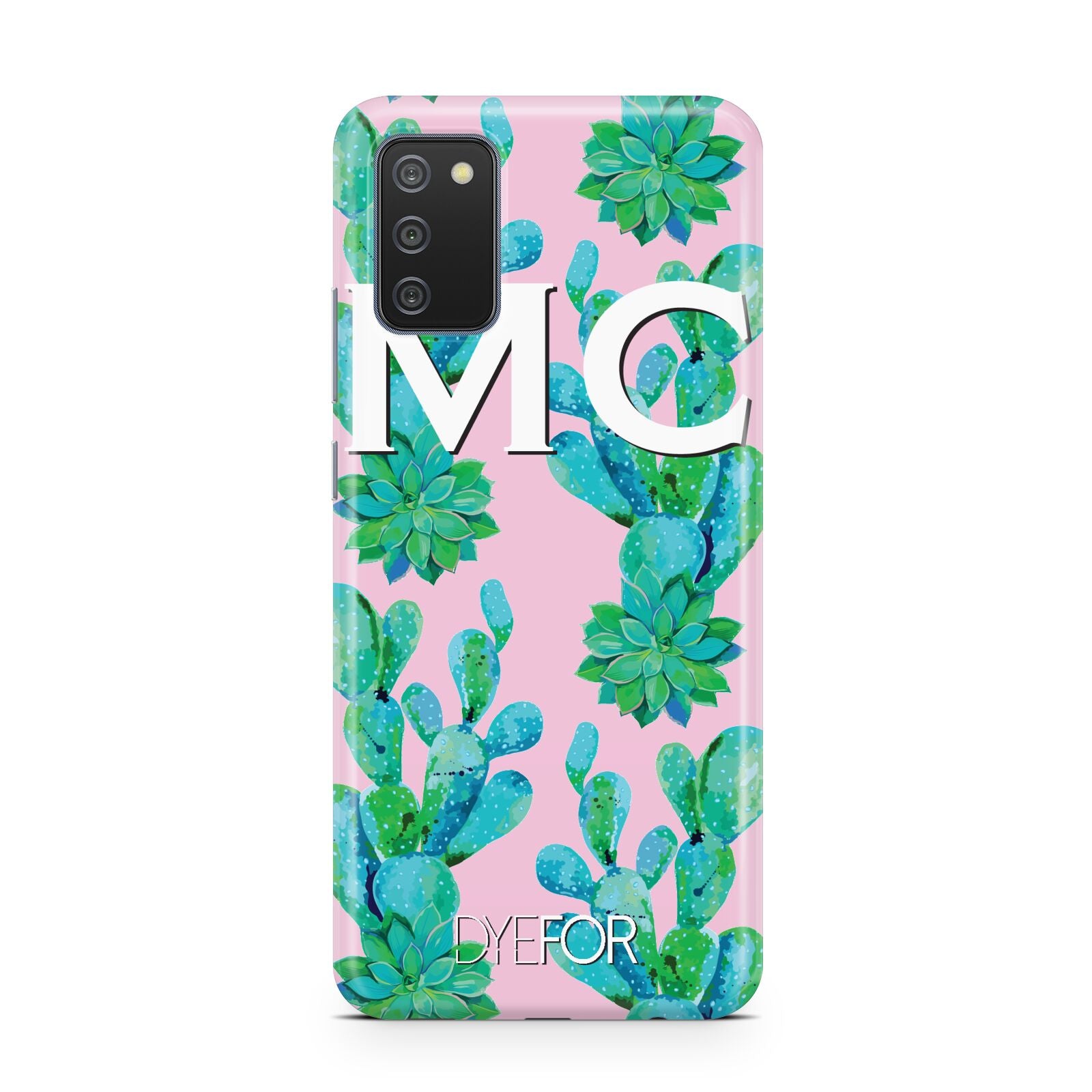 Personalised Tropical Pink Cactus Samsung A02s Case