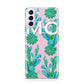 Personalised Tropical Pink Cactus Samsung S21 Plus Case