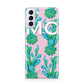 Personalised Tropical Pink Cactus Samsung S21 Plus Case