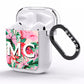 Personalised Tropical Pink Flamingo AirPods Clear Case Side Image