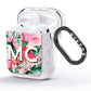 Personalised Tropical Pink Flamingo AirPods Glitter Case Side Image