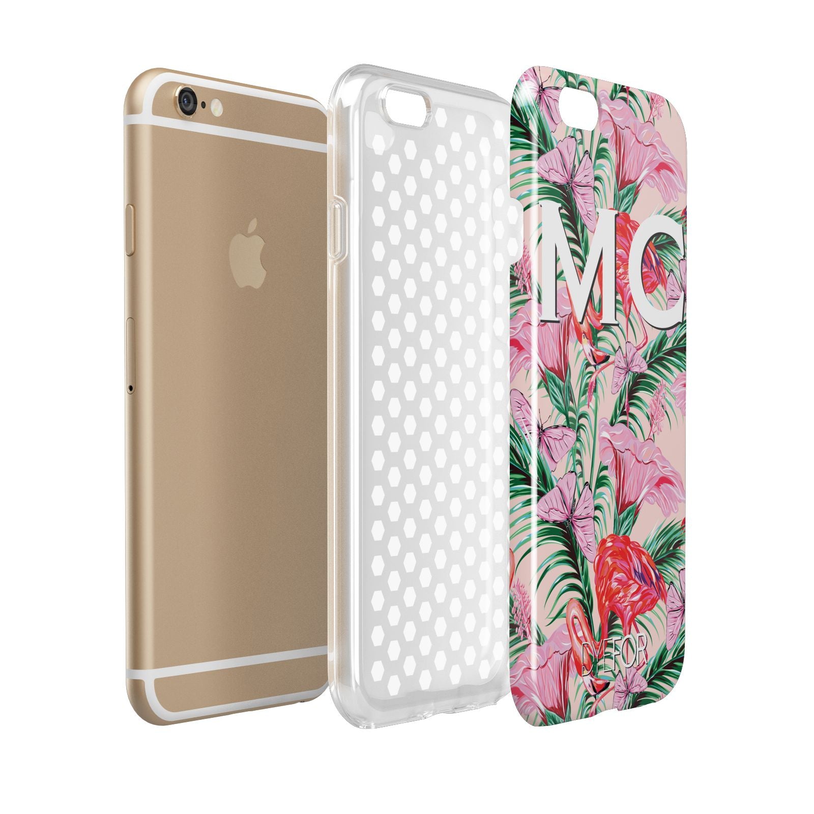 Personalised Tropical Pink Flamingo Apple iPhone 6 3D Tough Case Expanded view
