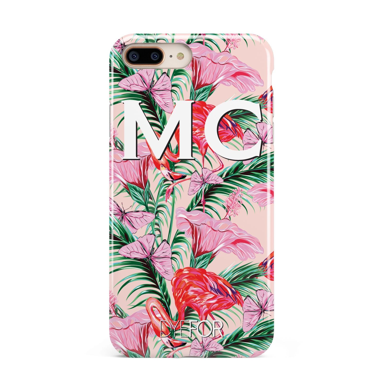 Personalised Tropical Pink Flamingo Apple iPhone 7 8 Plus 3D Tough Case