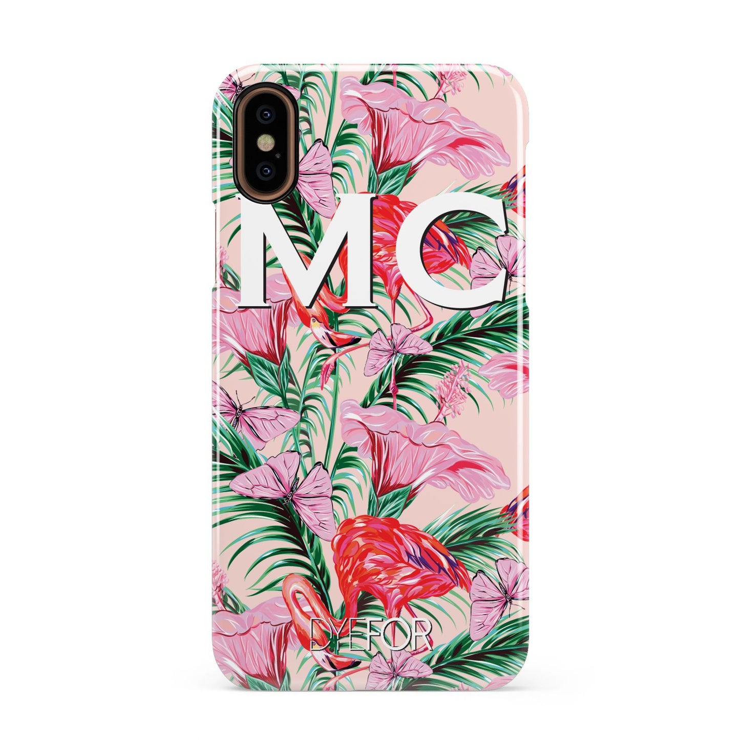 Personalised Tropical Pink Flamingo Apple iPhone XS 3D Snap Case