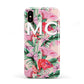 Personalised Tropical Pink Flamingo Apple iPhone XS 3D Tough