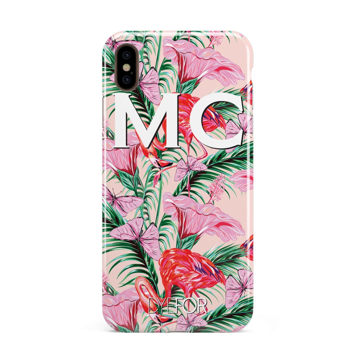 Personalised Tropical Pink Flamingo Apple iPhone Xs Max 3D Tough Case