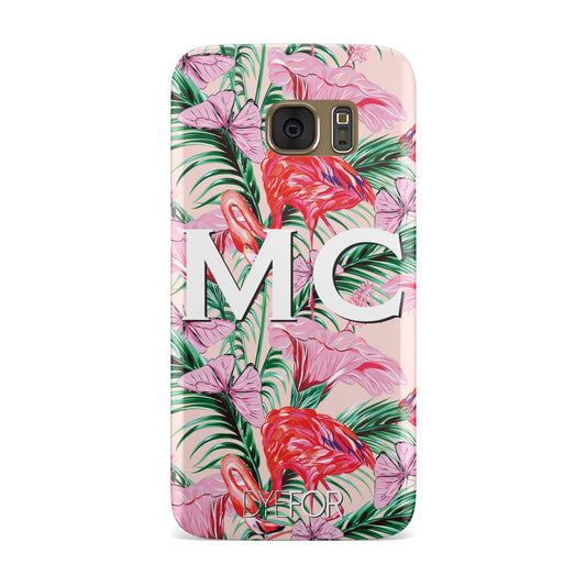 Personalised Tropical Pink Flamingo Samsung Galaxy Case