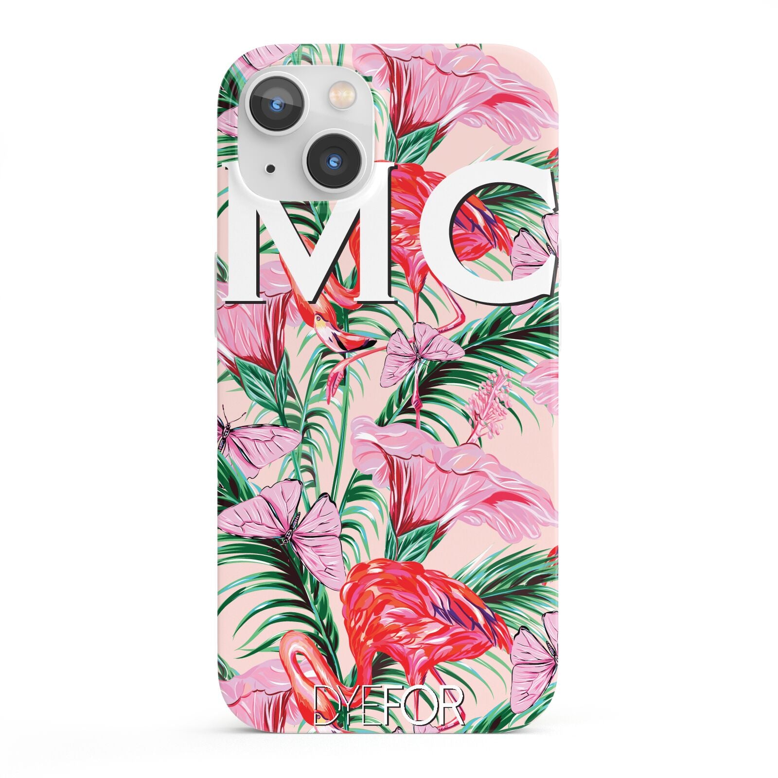 Personalised Tropical Pink Flamingo iPhone 13 Full Wrap 3D Snap Case