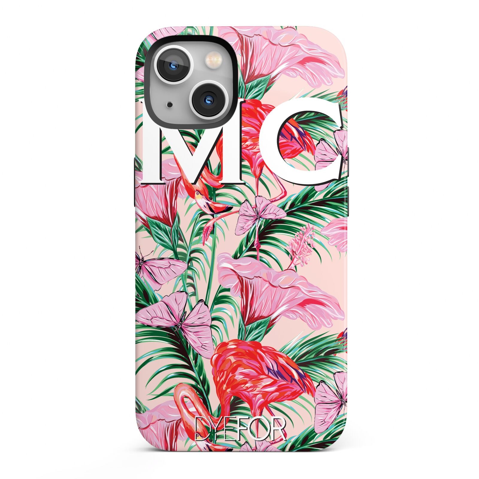 Personalised Tropical Pink Flamingo iPhone 13 Full Wrap 3D Tough Case