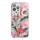 Personalised Tropical Pink Flamingo iPhone 13 Pro Max TPU Impact Case with Pink Edges