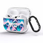 Personalised Tropical Pink Green Abstract AirPods Pro Clear Case Side Image